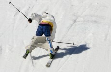 Swedish Slopestyle skier loses balance, trousers (possibly dignity) in awkward landing