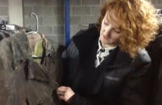 A cheese grater, paint and glue... how to 'break down' a coat for the stage