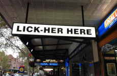 This Australian off licence's "Lick-her Here" sign is rather amusing