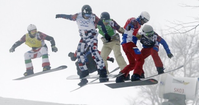 GIF: Snowboard cross race ends in dramatic crash at photo finish