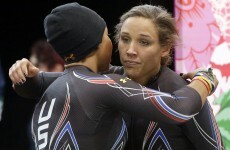Lolo Jones forgot to hit the brakes at the end of her bobsleigh run, nearly crashed