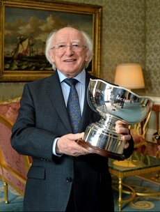 Michael D gets his hands on domestic football's newest prize - the President's Cup