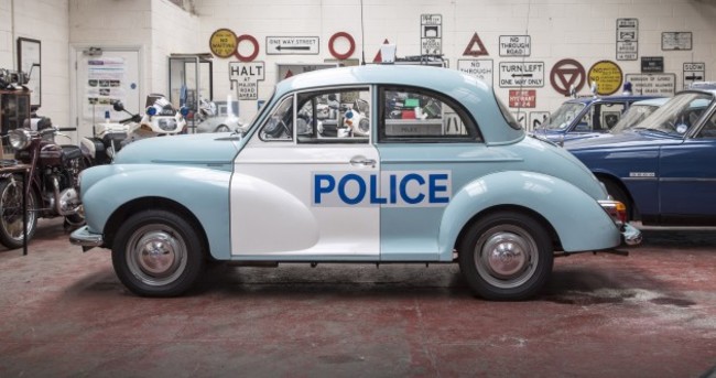 This old Morris Minor police car will be driving through London today