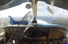 This is what happens when a bird strikes a plane's windscreen