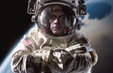 Jean Claude Van Damme performs his epic splits in zero gravity space