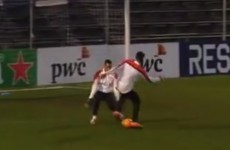 Robin van Persie makes a show of Michel Vorm with a ridiculous nutmeg