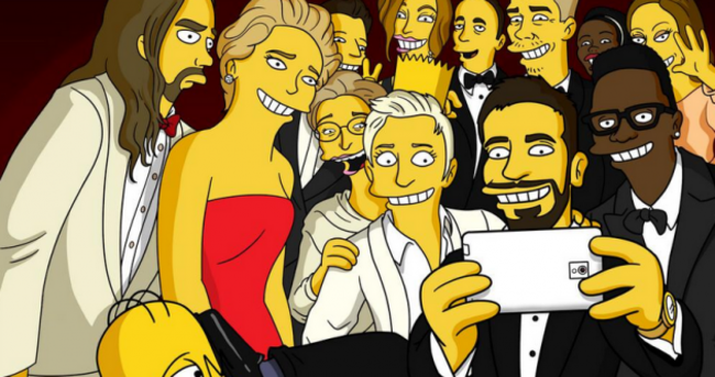 The Simpsons brilliantly recreate Ellen's Oscar selfie