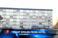 Someone stole an entire toilet from a hotel room without being noticed