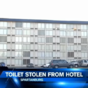Someone stole an entire toilet from a hotel room without being noticed