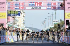 Finish line: Wouter Weylandt's Leopard Trek team-mates pull out of Giro