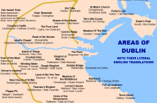 38 districts of Dublin with their literal English translations