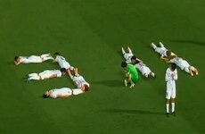 Japanese team's goal celebration remembers tsunami anniversary