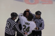 Hockey players knock lumps out of each other for a full minute... then high five