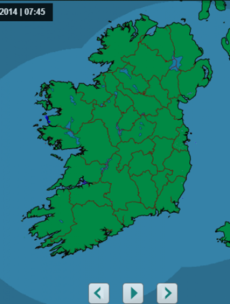 It is not raining anywhere in Ireland right now