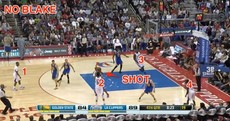 Blake Griffin wasn't even in the frame when the shot went up on this crazy put-back dunk