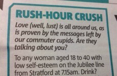 Commuter pens least charming lonely hearts ad of all time
