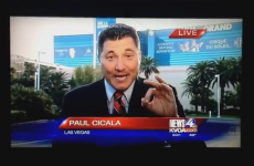 Sports reporter was in an AWFUL hurry to get to a basketball game