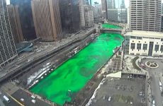 Timelapse video shows Chicago turning the river green