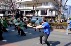 Irish lad and his hurley crash Tokyo's St. Patrick's Day parade