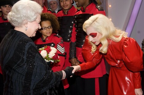 The Queen is obviously mad about music. Look at her shooting the breeze with Lady Gaga