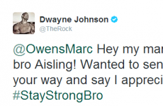 The Rock takes to Twitter to support Irish lad battling with cancer