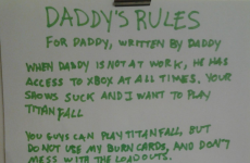 Grumpy dad pens his own harsh list of house rules