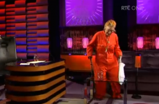 Margaretta D'Arcy appeared on the Saturday Night Show in her orange prison jumpsuit