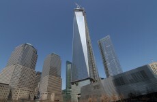 Guys secretly BASE jump off the Freedom Tower in New York