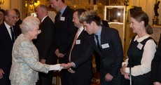 Here's Queen Elizabeth having the chats with Niall Horan and other Irish folk