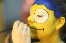 This model's transformation into Marge Simpson is the creepiest thing you'll see today