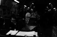 'Following my leader': Bill Clinton parodies his wife's famous meme photo