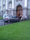 Car driven by 68-year-old crashes into the front gate of Trinity College