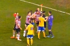 Referee sends off Sheffield United player, awards penalty... then changes his mind