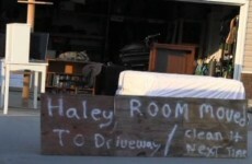 Dad moves messy daughter's bedroom to the driveway to teach her a lesson
