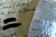 Guy has burrito posted to Mayo from Dublin, eats it