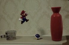 Super Mario jumps out of a TV and destroys house in amazing animation