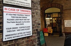 Coffee shop customises emergency bridge sign in stroke of genius