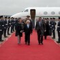 Touchdown: The President has arrived in the UK as historic State visit begins