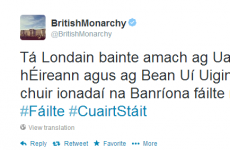 The British Monarchy are tweeting in Irish for the President's visit