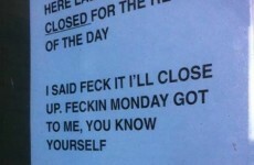 A business owner in Kildare posted this 'closed' sign yesterday...