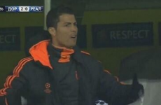 Cristiano Ronaldo is throwing a proper tantrum on the bench in Dortmund
