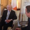 'I'm so pleased to be here': President Higgins meets David Cameron at Downing Street
