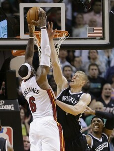 Watch LeBron get stuffed on the game-winning dunk by a guy called 'Plums'