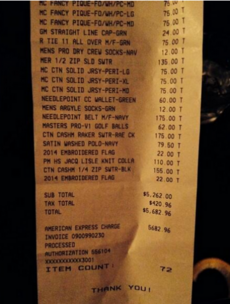 Someone just spent €4,100 in the Masters merchandise tent