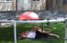 Evil genius dad convinces kids to soak themselves with gigantic water balloon