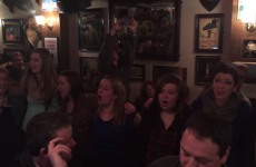 American choir girls sing haunting version of The Parting Glass in Derry bar