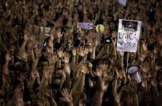 Spanish demonstrators defy ban and protest against unemployment and politicians