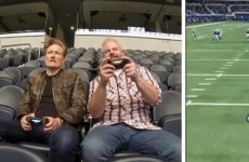 Conan O'Brien gets to play Madden on the jumbotron at the Dallas Cowboys' stadium