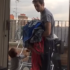 Adorable little toddler has the cutest argument with his dad