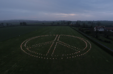 Lynx have built a massive peace sign that can be seen from the sky over Dublin